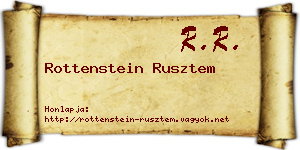 Rottenstein Rusztem névjegykártya